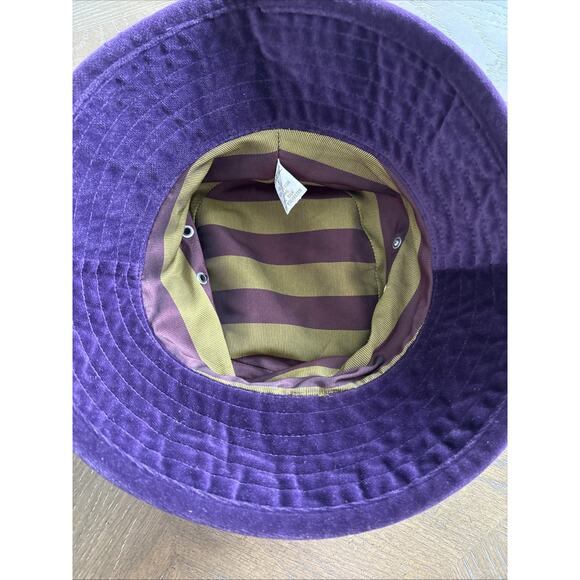 VTG Banana Republic 100% Cotton Purple Velvet Bucket Hat Whimsigoth | S‎ main image 5